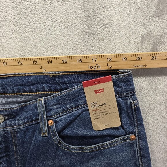 Levis 505 Jeans Mens 40x32 Regular Fit Stretch Denim Straight Leg Water Less - Picture 5 of 11
